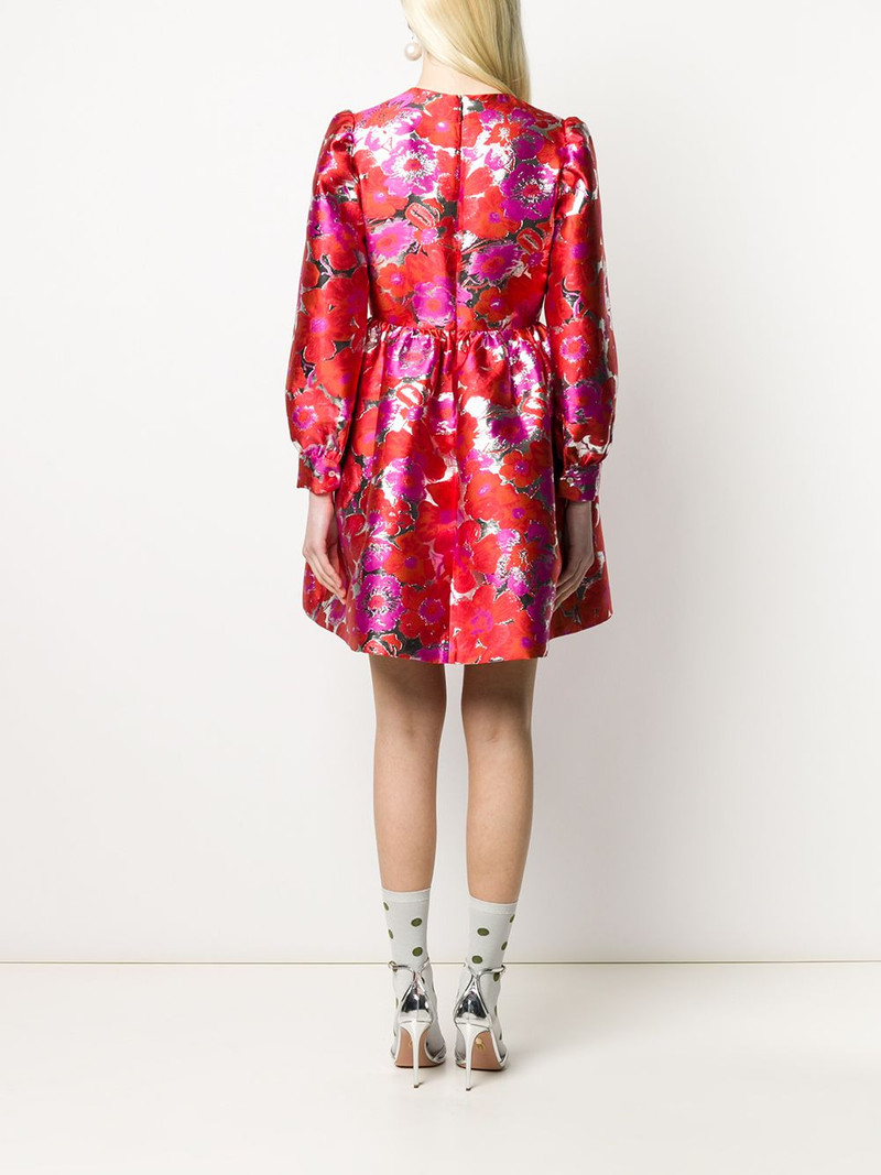 floral jacquard flared dress 4