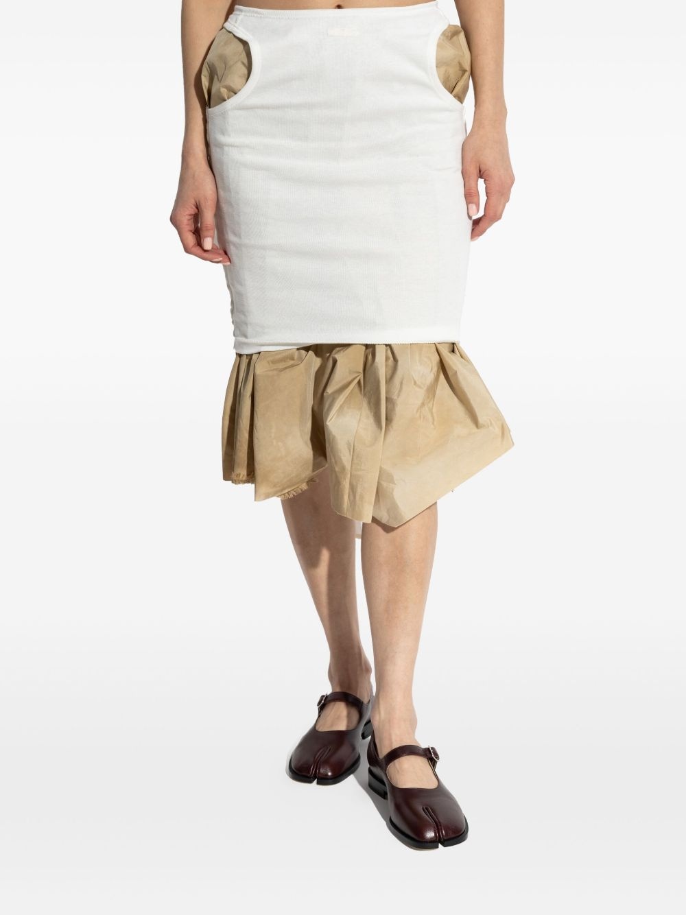 layered knee-length skirt - 3