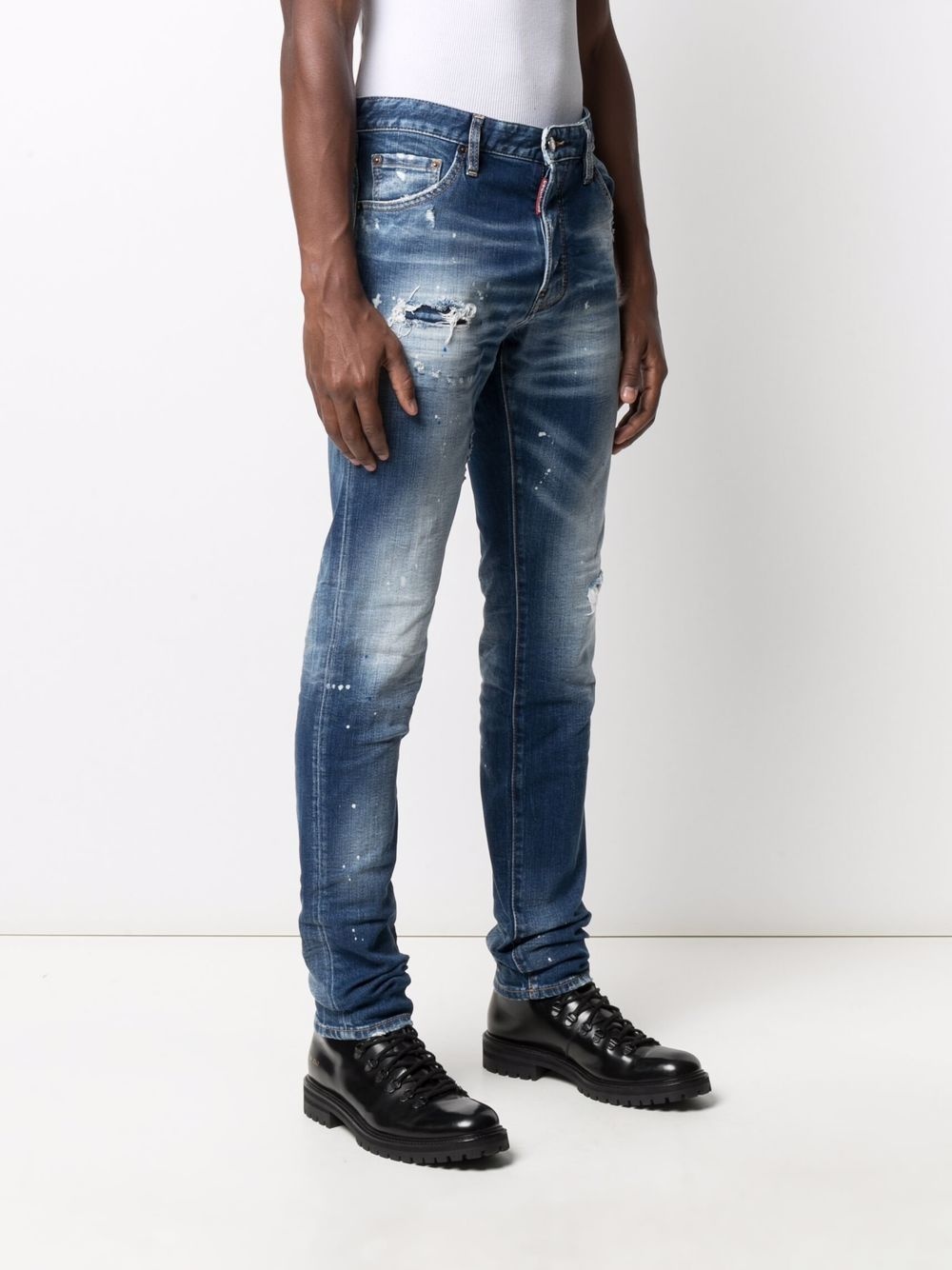 distressed-effect slim-fit jeans - 3