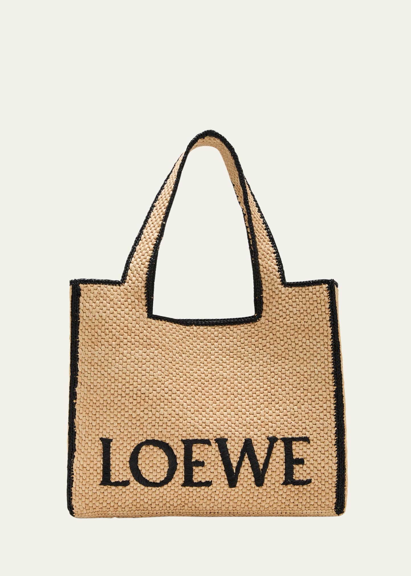 x Paula’s Ibiza Large Bicolor Raffia Tote Bag - 1