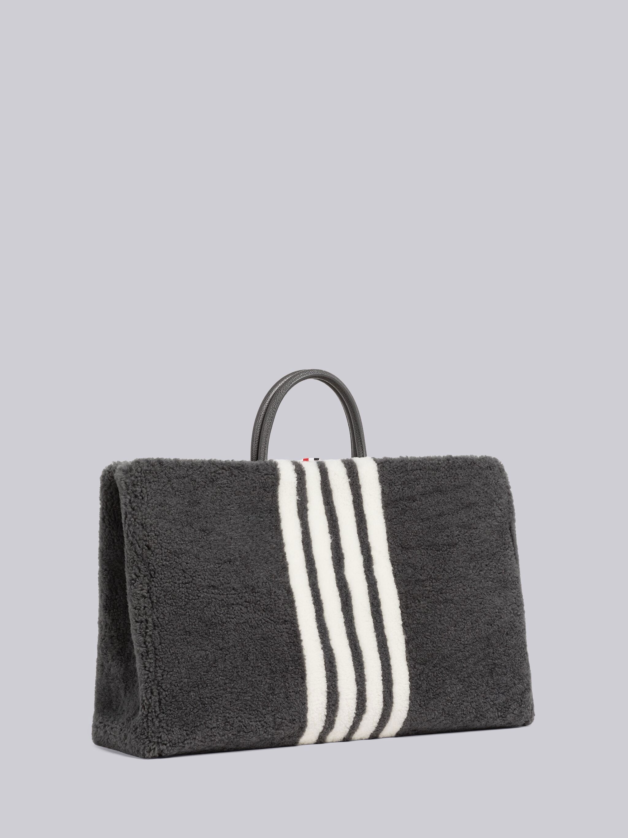 Curly Merino Shearling 4-Bar Squared Tote - 3