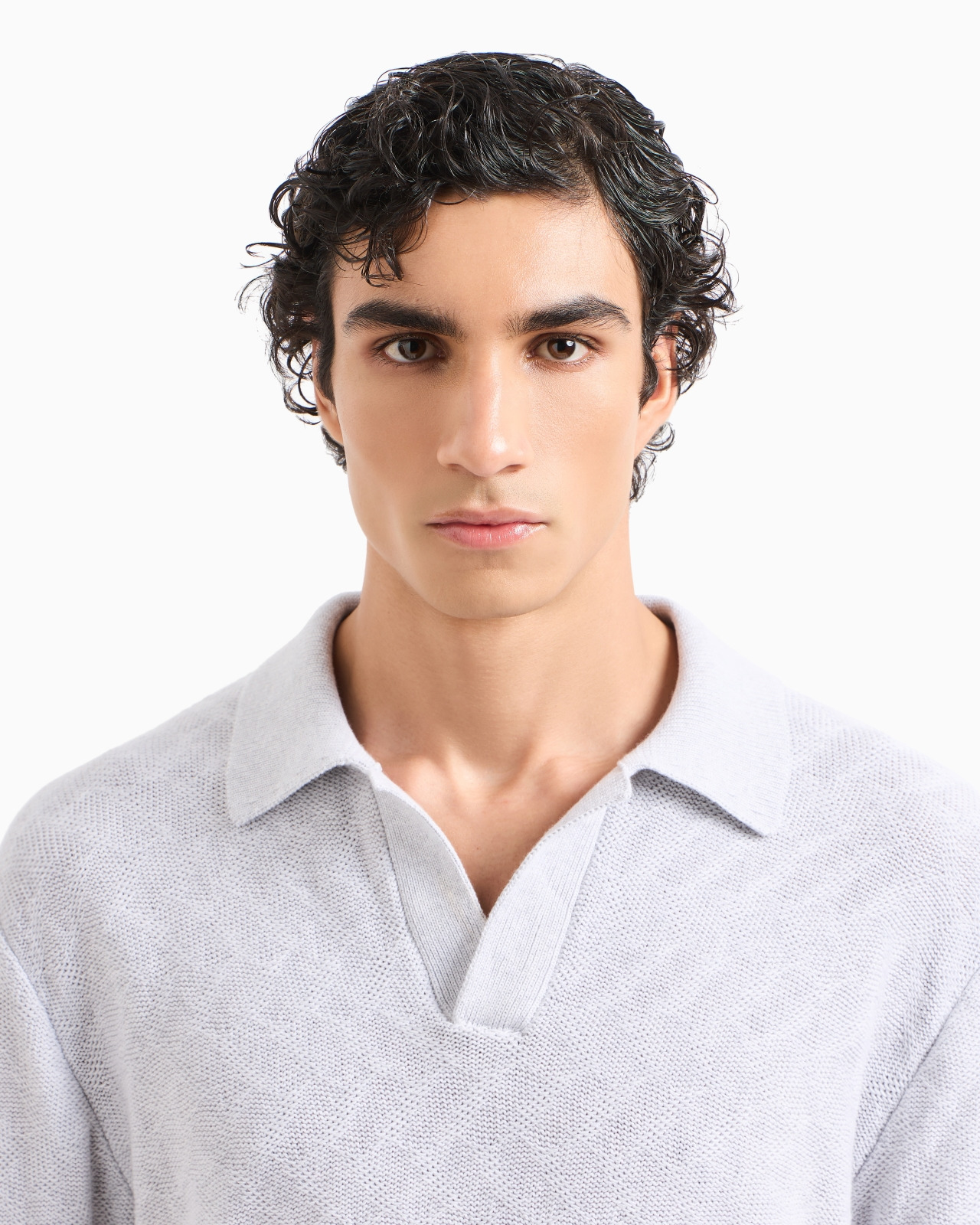 COTTON JACQUARD KNITTED POLO SHIRT - 5