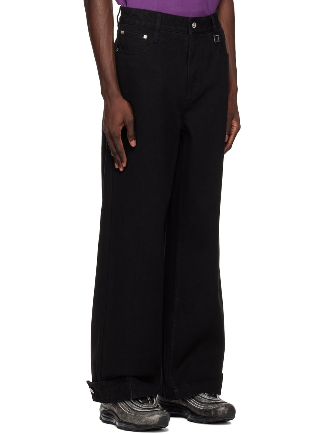 Black Long Straight Jeans - 2