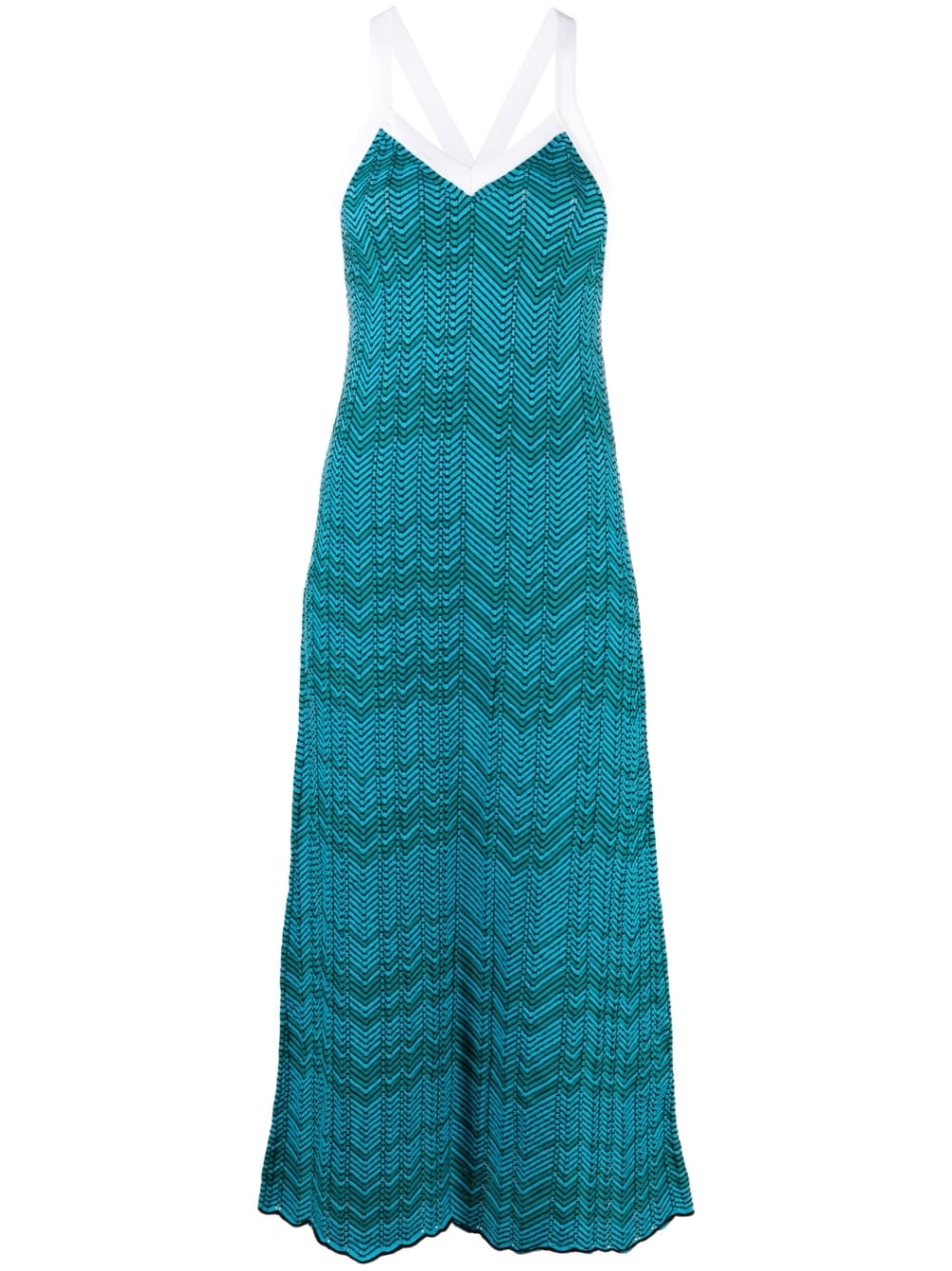Palm chevron-knit midi dress - 1