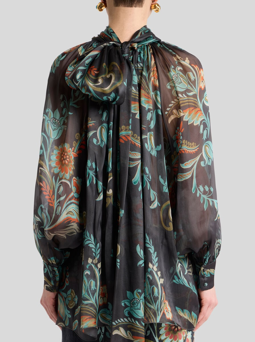 SILK BLOUSE WITH DAFFODIL MOTIF - 5