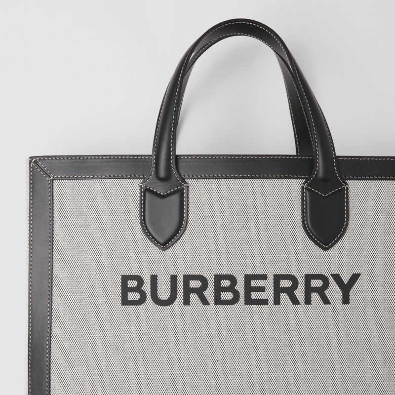 Horseferry Print Canvas and Leather Tote 2