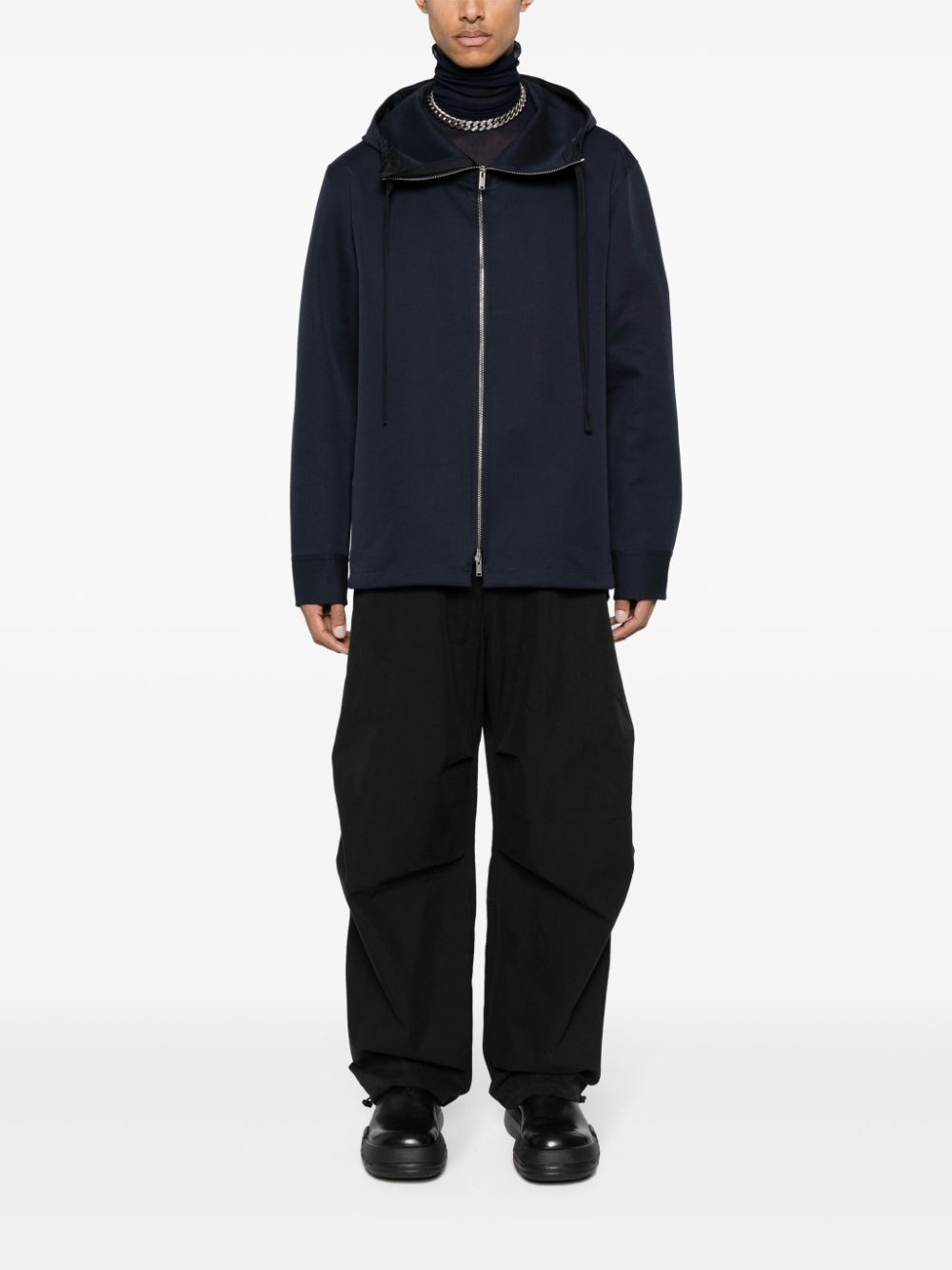 hooded cotton-silk jacket - 2