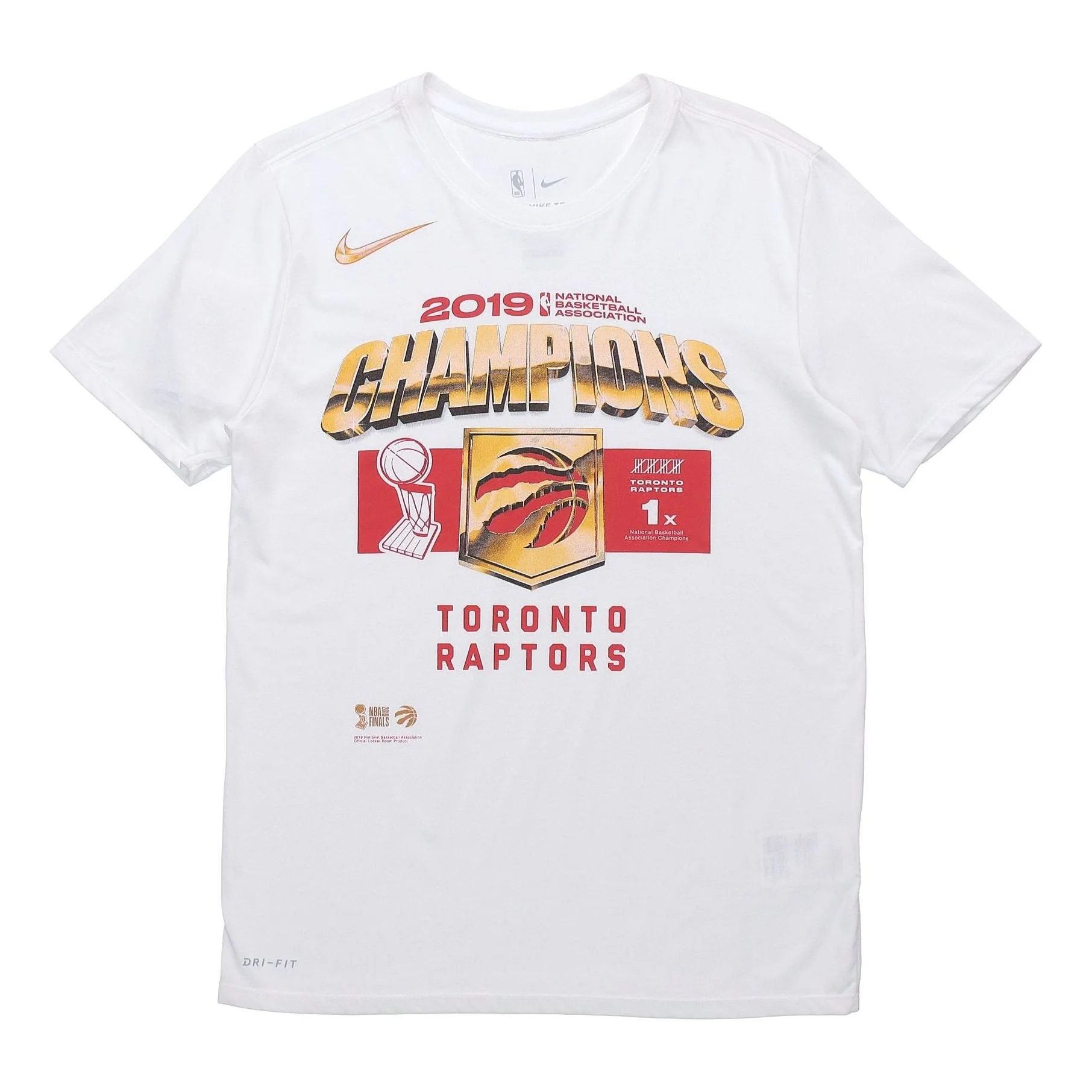 Nike Toronto Raptors Casual Short-Sleeved Male White CW2676-100 - 1