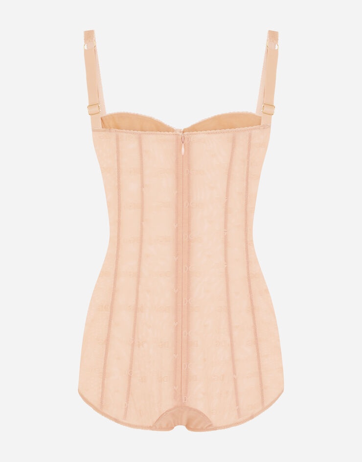 Jacquard tulle balconette bodysuit - 3