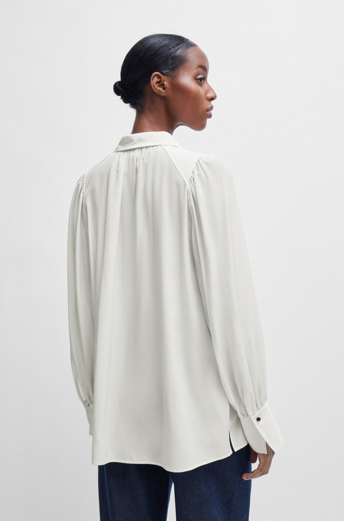RELAXED-FIT BLOUSE IN WASHED SILK - 5