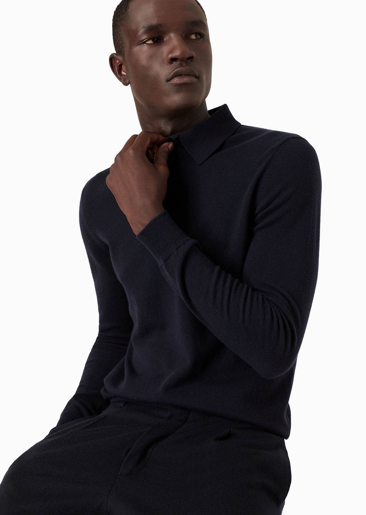 Long-sleeved, pure cashmere polo shirt - 5