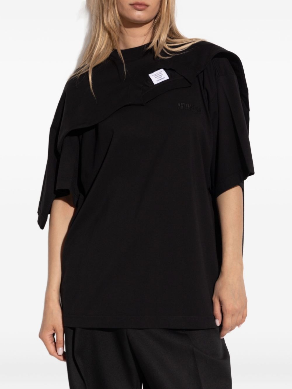 layered-panel T-shirt - 4