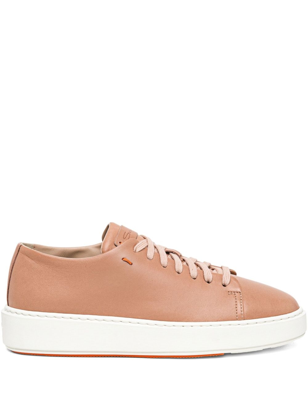 leather lace-up sneakers - 1