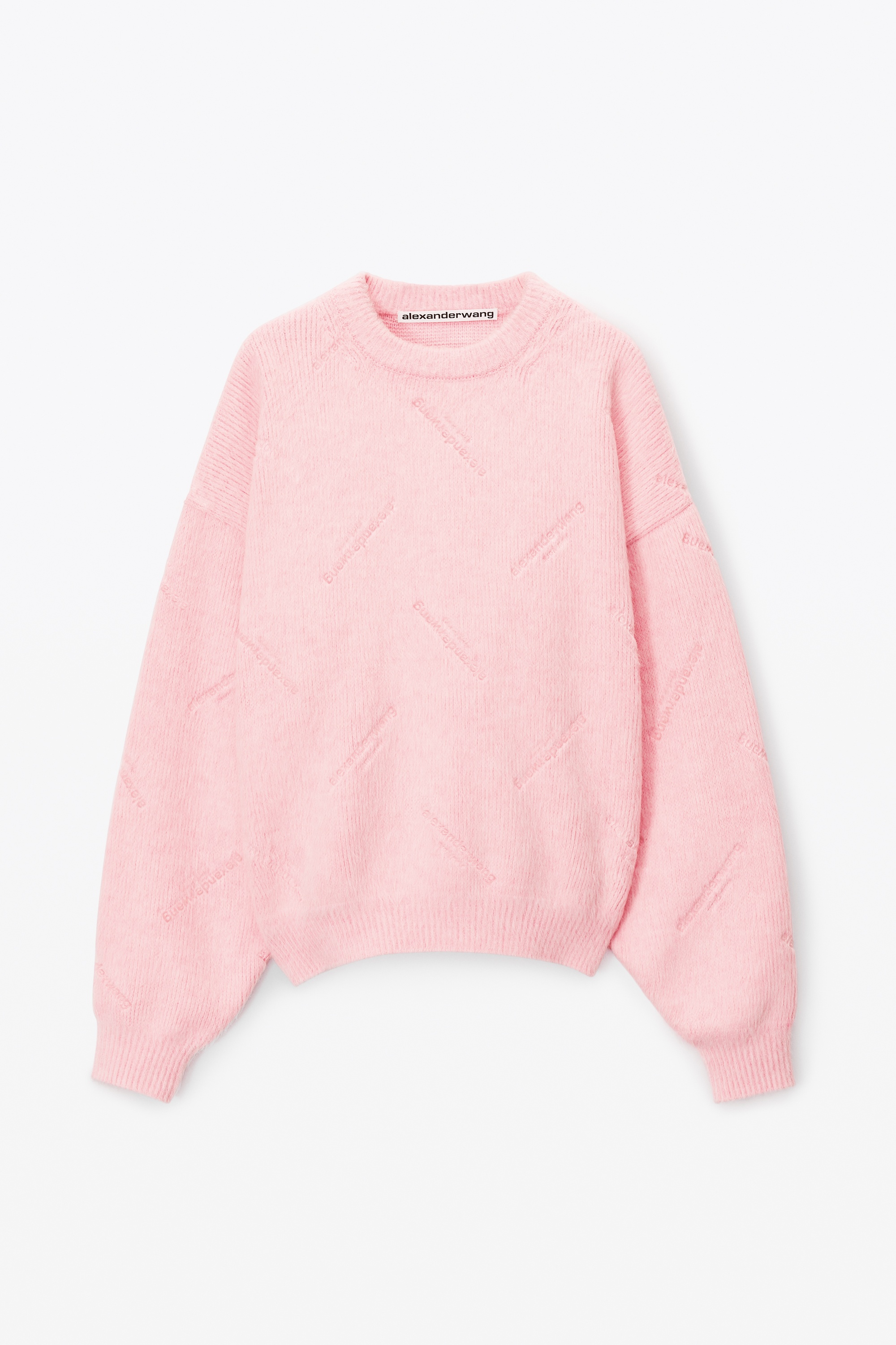 brushed crewneck with debossed logo - 1