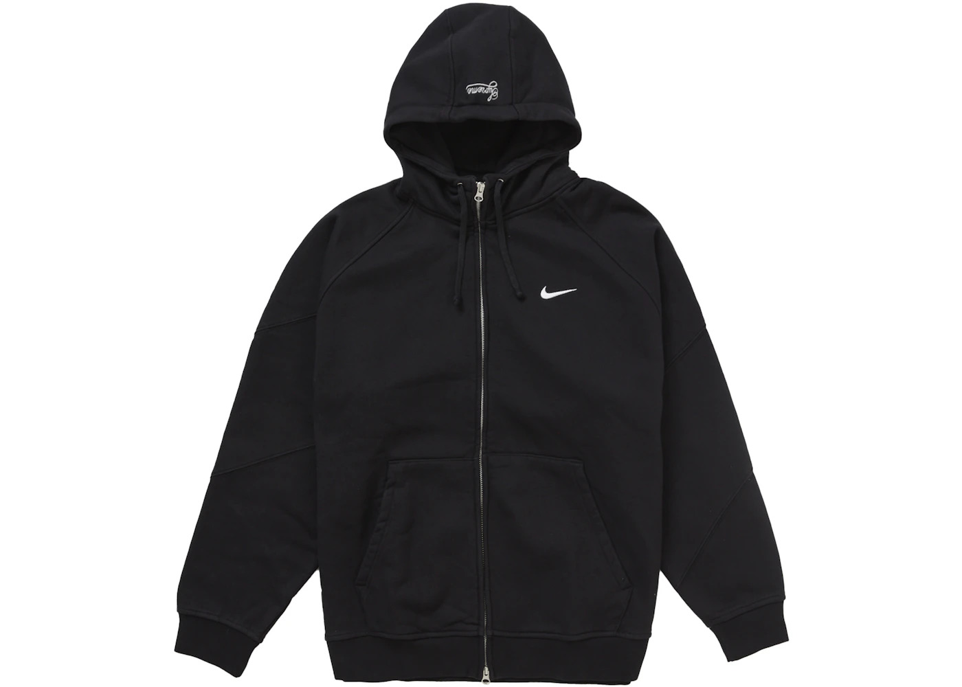 Supreme Nike Zip Up Hooded Sweatshirt Black - 1