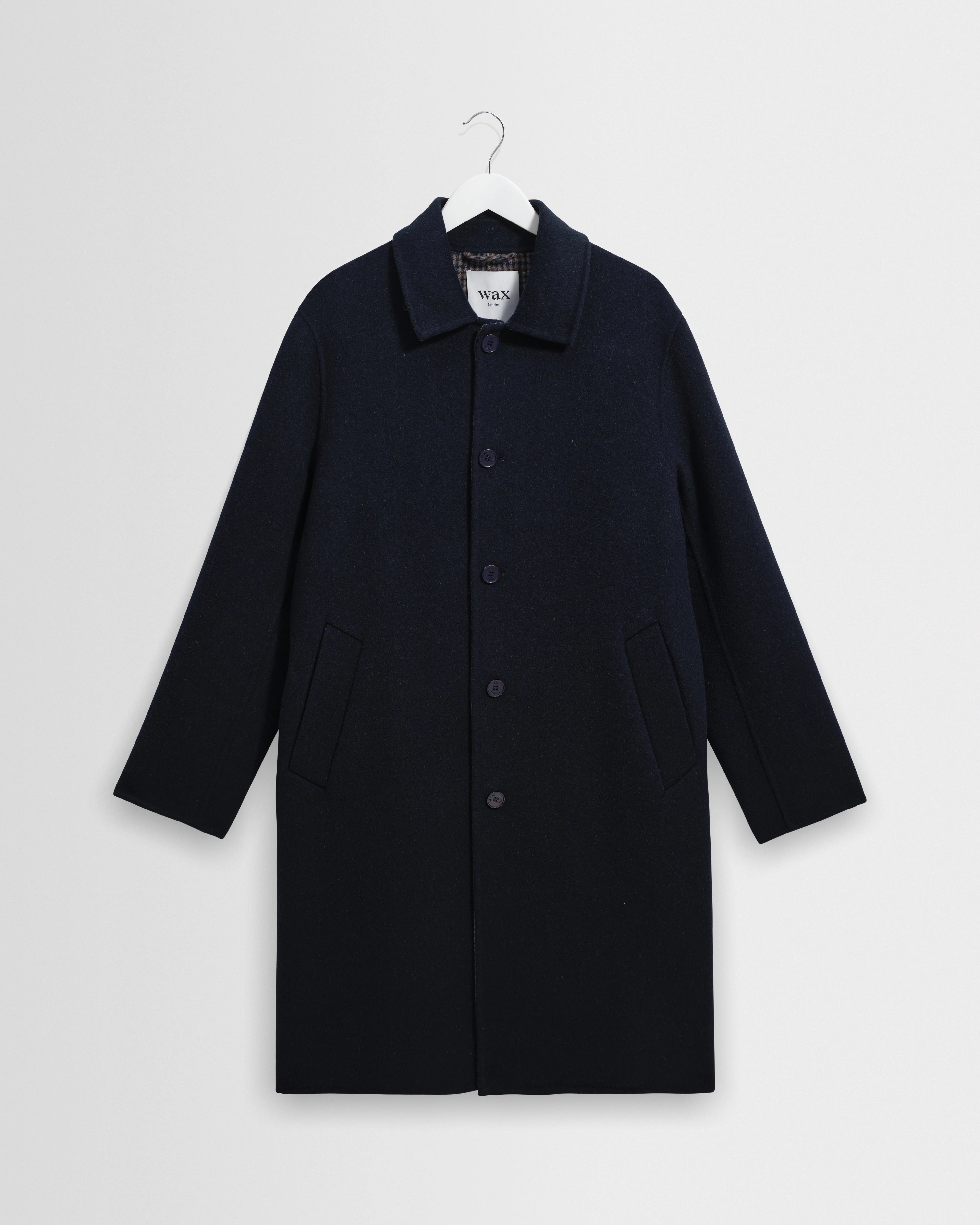 Stan - Navy Double Face Car Coat - 1