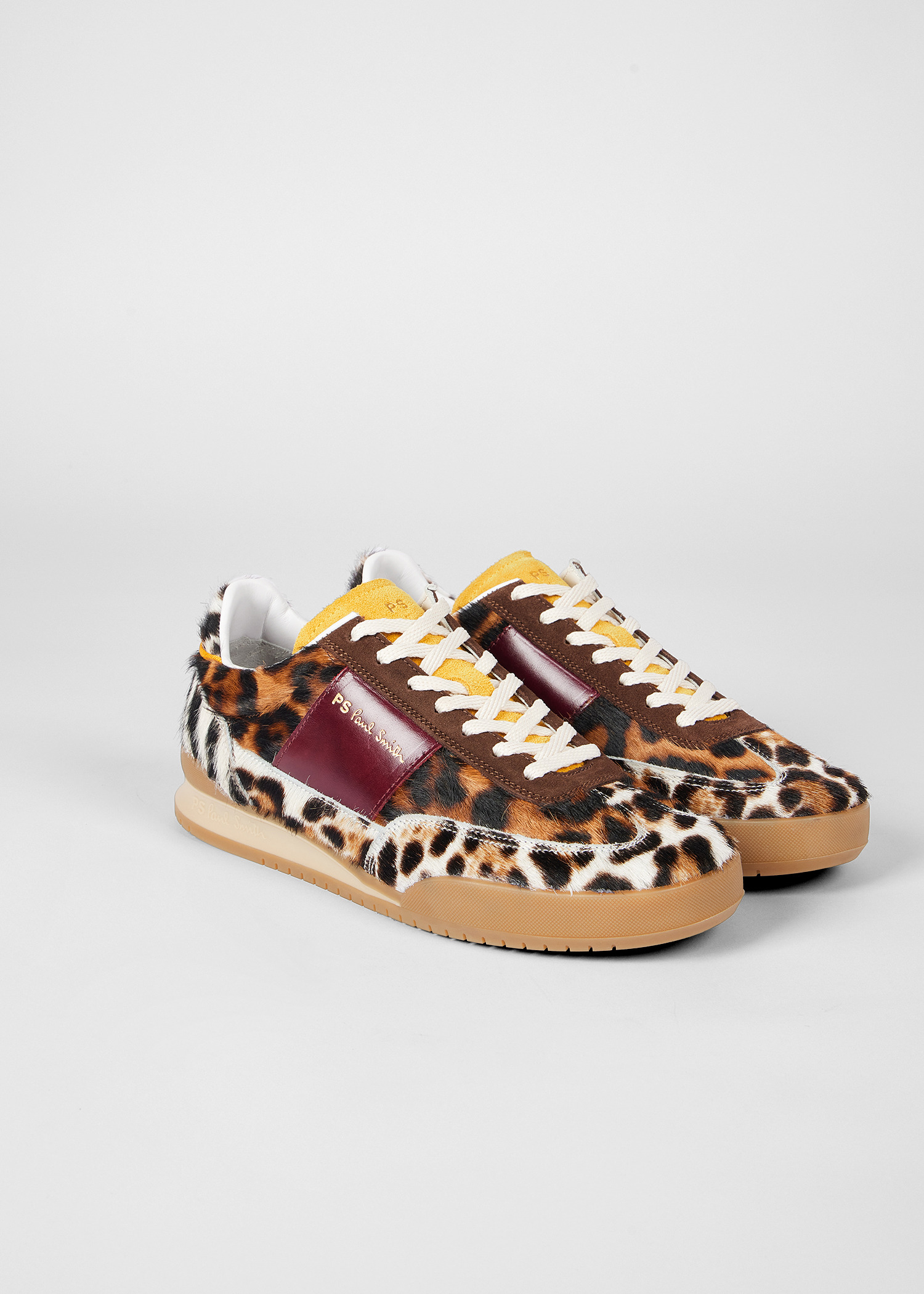 Women's Leather Animal Print 'Dover' Retro Gum Trainers - 4
