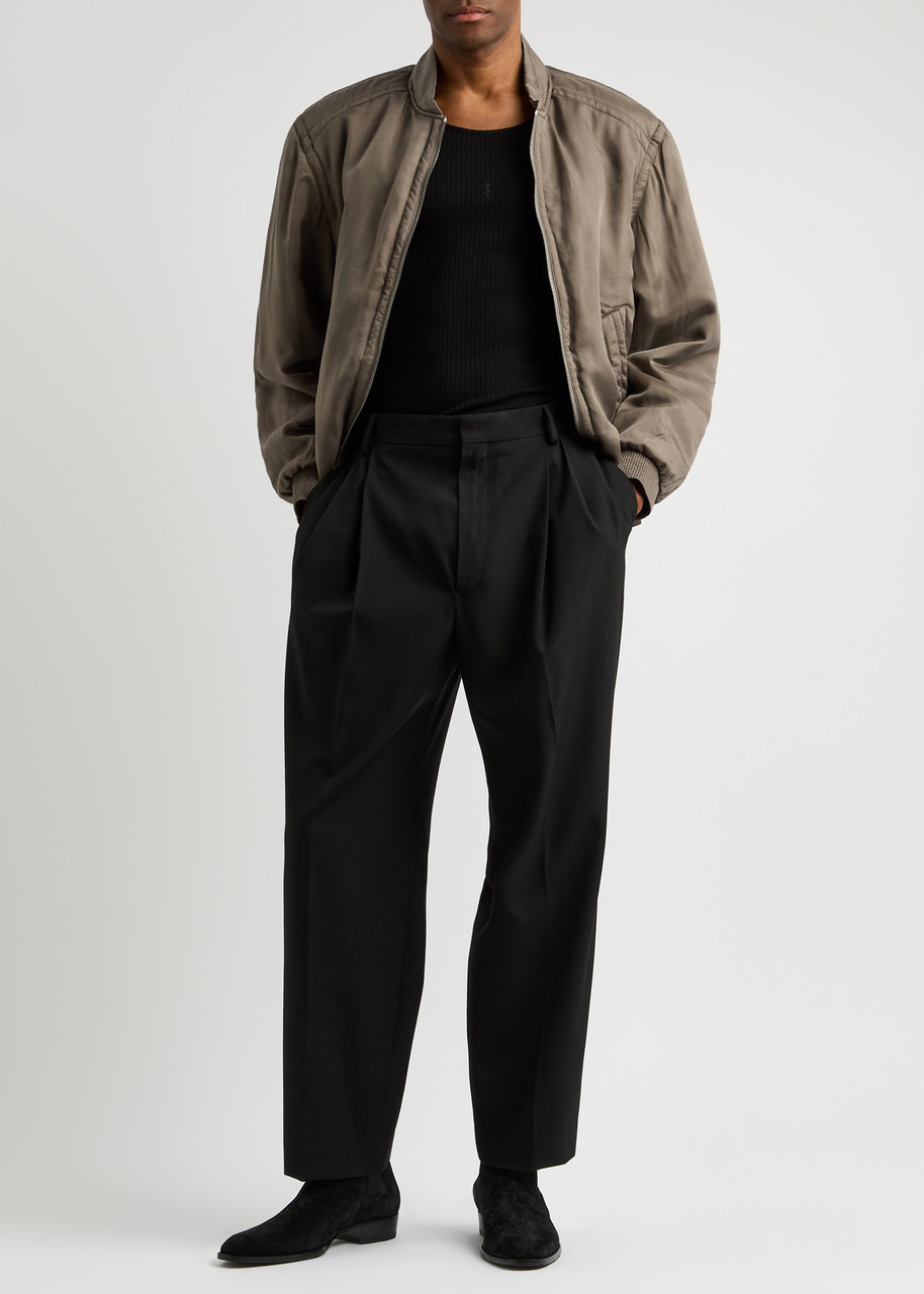 Teddy washed satin bomber jacket - 4