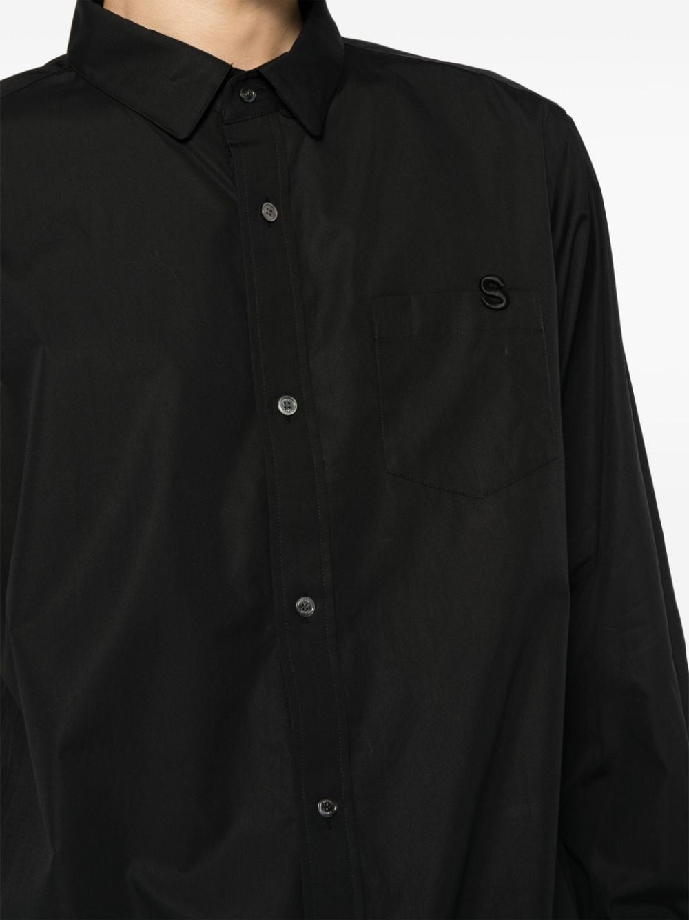 embroidered logo long-sleeved shirt - 5