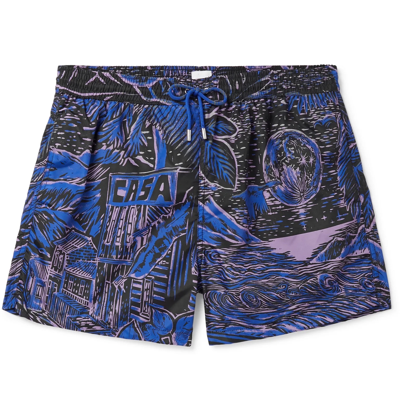 Mid-Length Printed Swim Shorts - 1