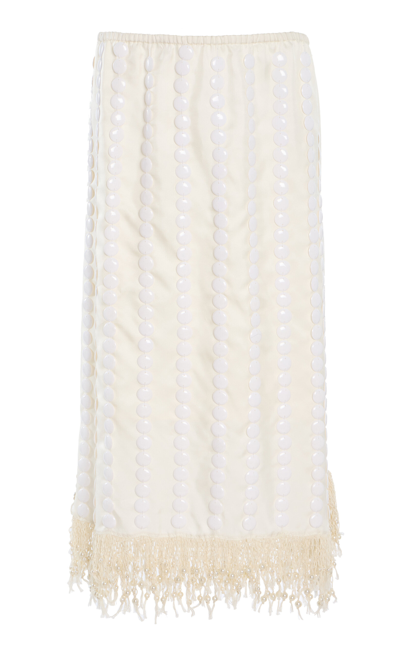 Coverley Embellished Silk Twill Midi Skirt ivory - 2