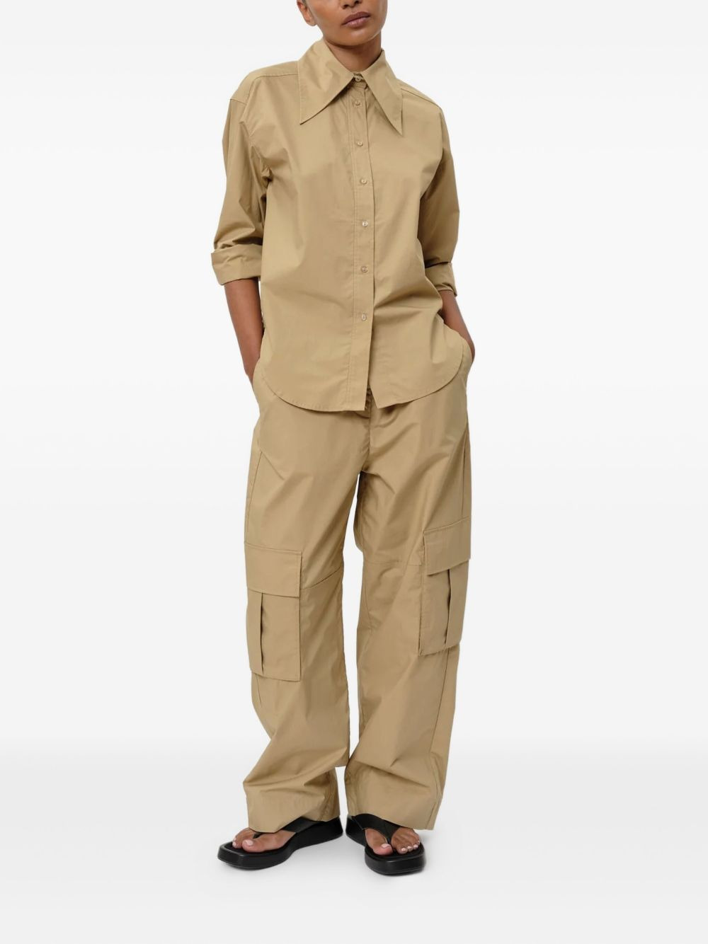 oversized collar button-up shirt - 2