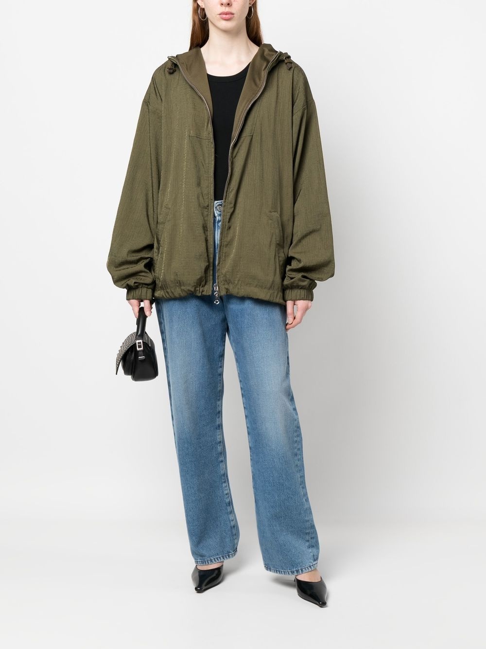 logo-jacquard zip-up jacket - 3
