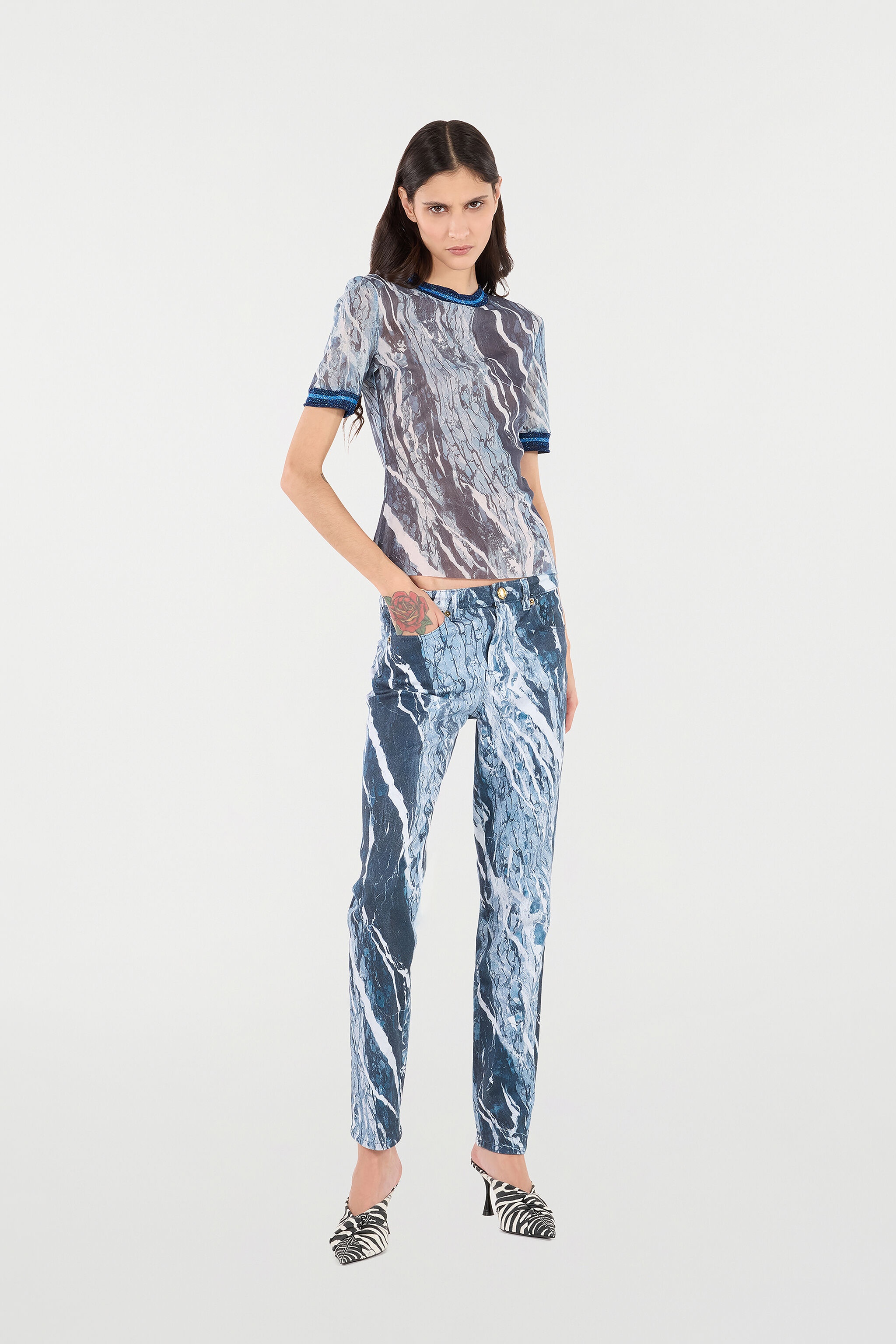 Pants With Marble Print - 2