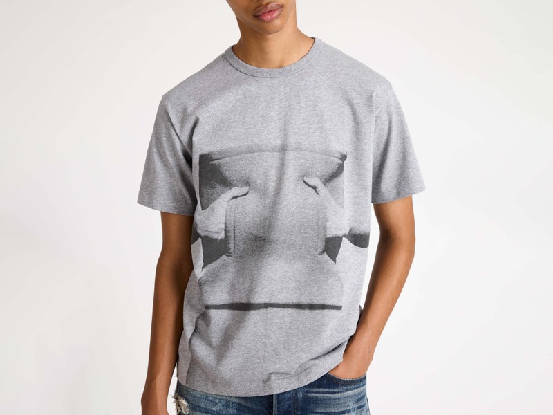 MENS GESTURE T-SHIRT IN MID GREY MELANGE 5