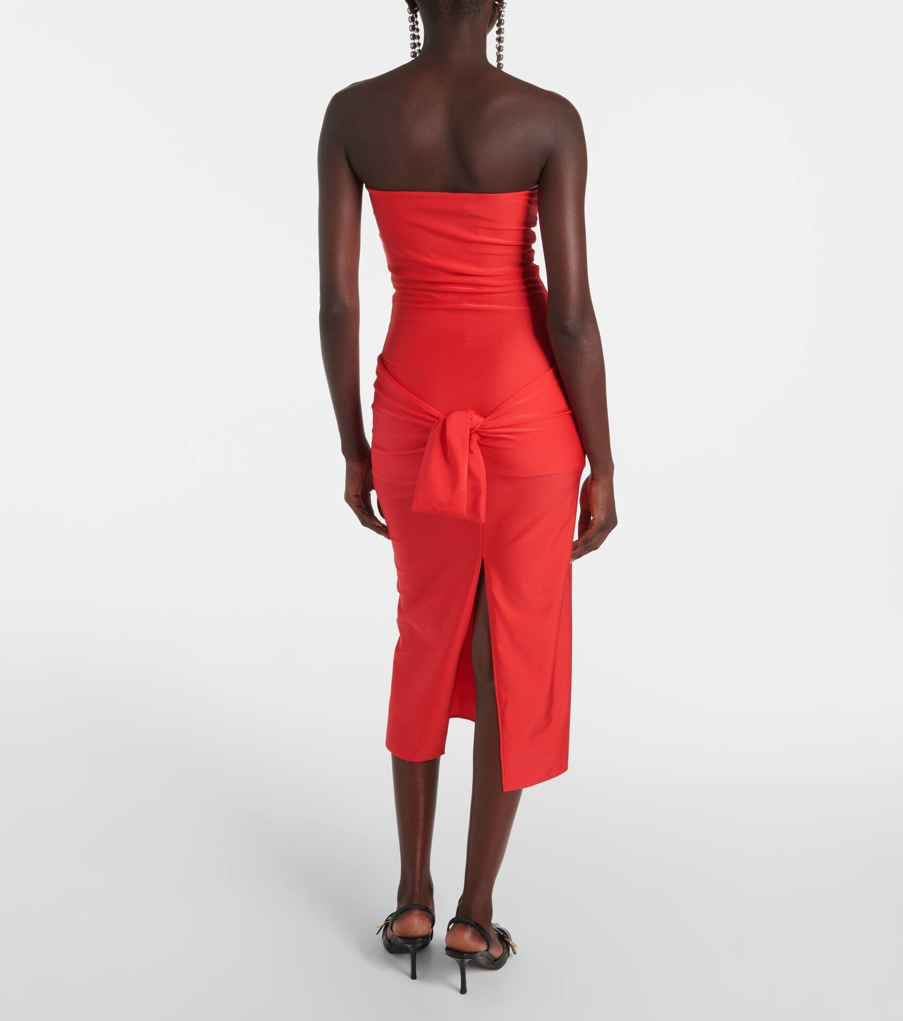 Gala tie-front jersey midi dress - 3