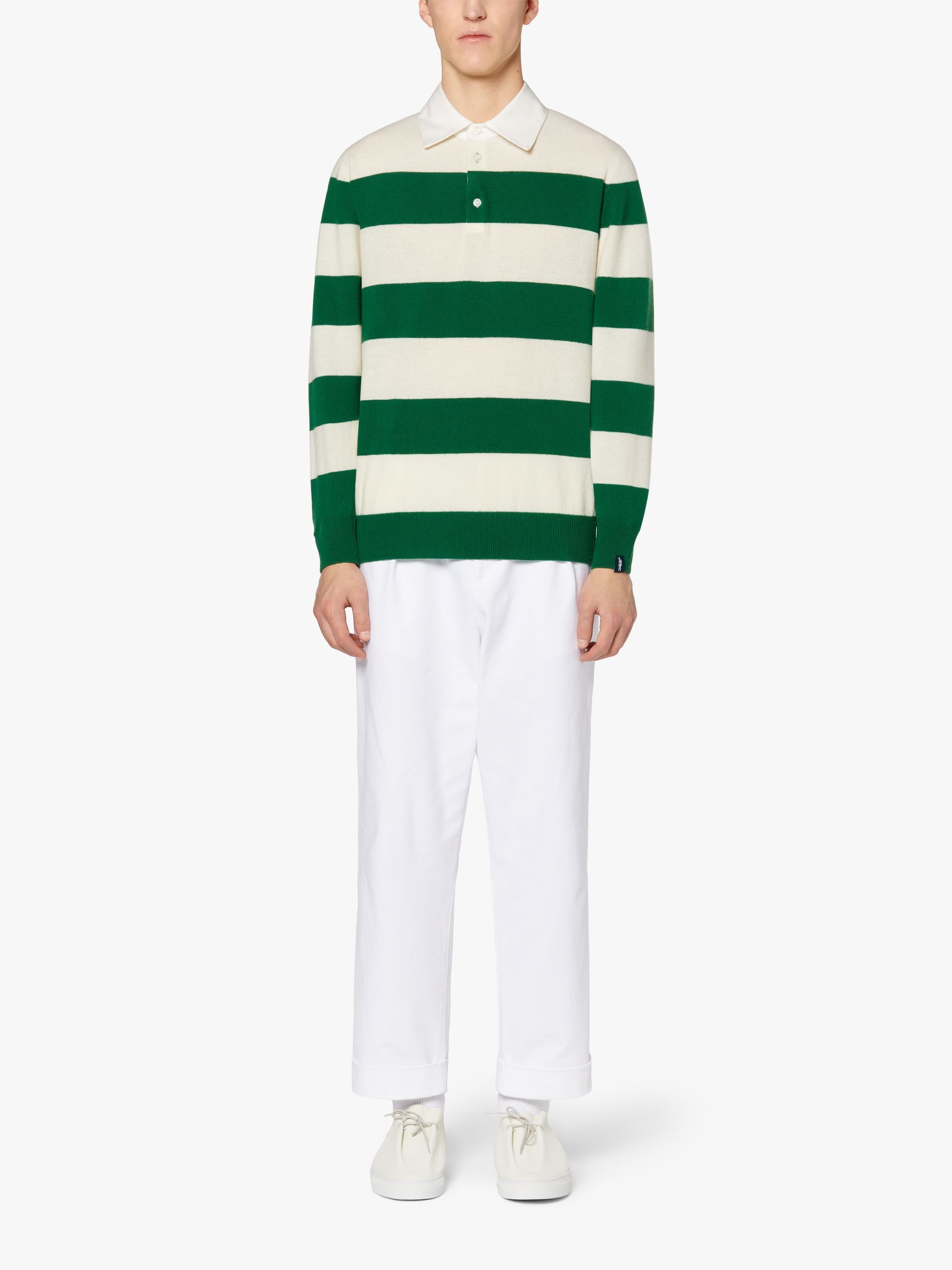 GREEN WOOL KNITTED RUGBY SHIRT | GKM-202 - 2