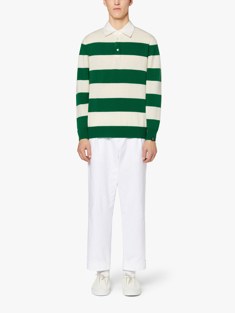 Mackintosh GREEN WOOL KNITTED RUGBY SHIRT | GKM-202 outlook
