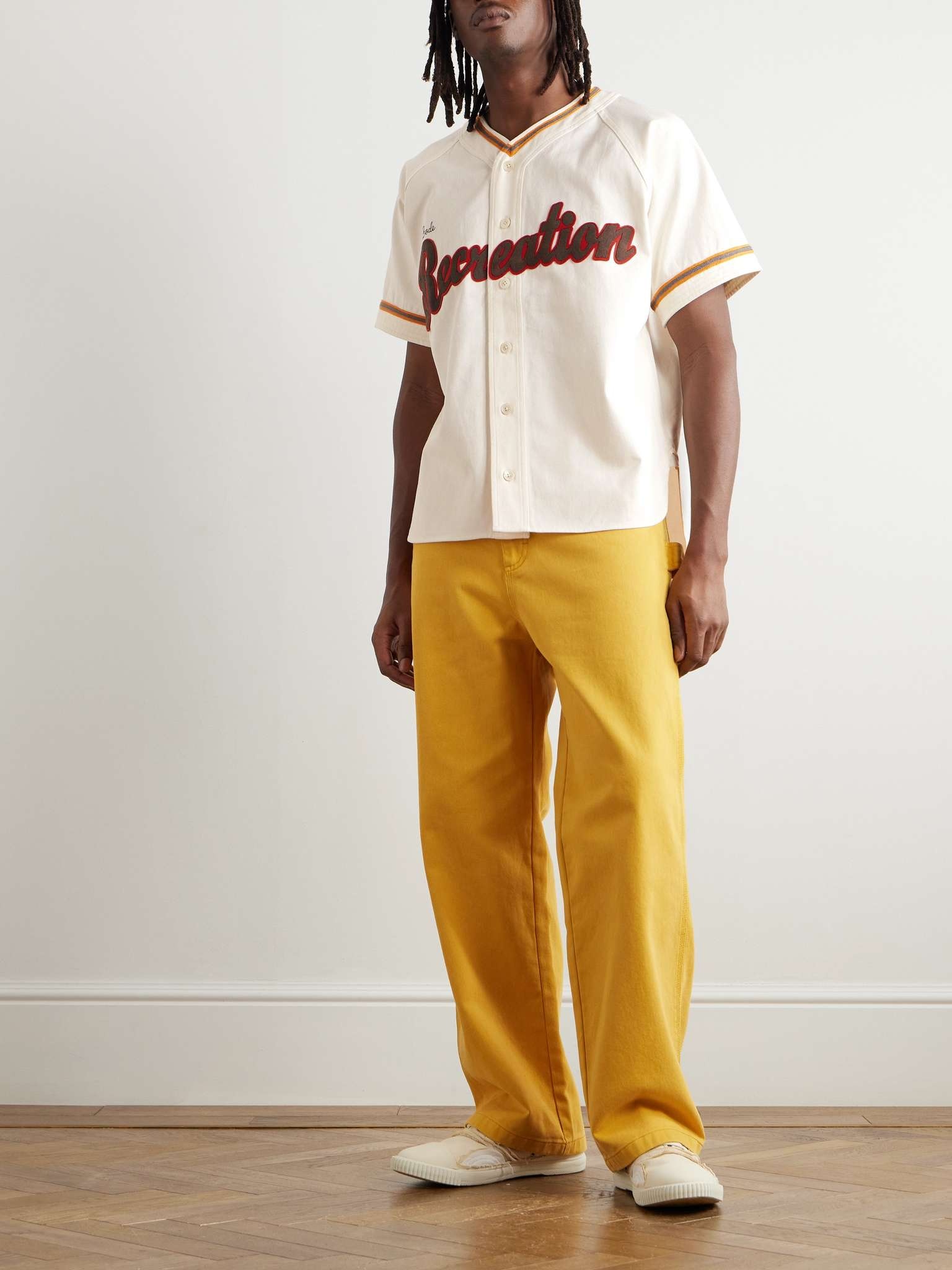 Logo-Embroidered Appliquéd Cotton-Drill Baseball Shirt - 2
