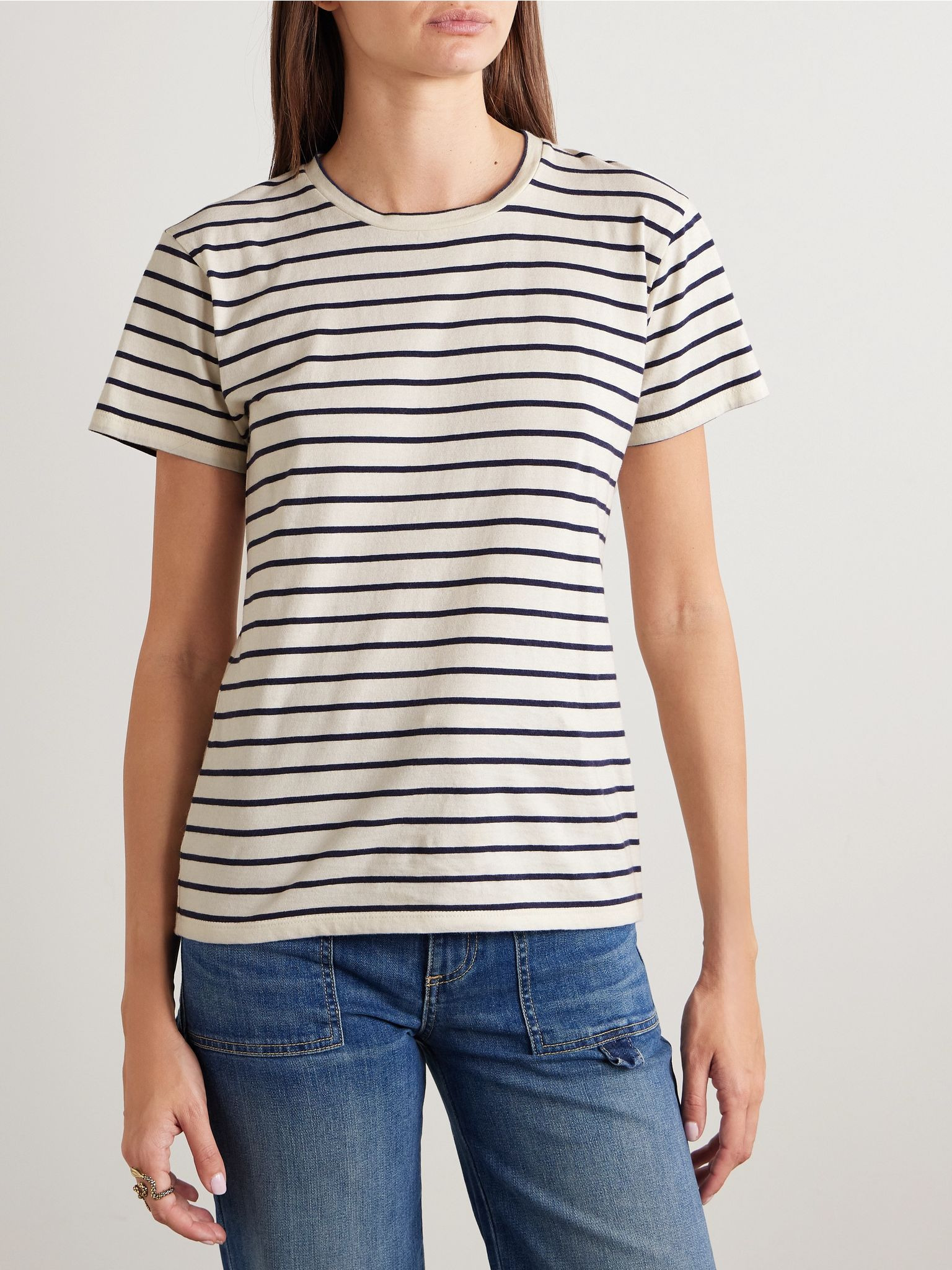 Lana striped cotton-jersey T-shirt White - 3