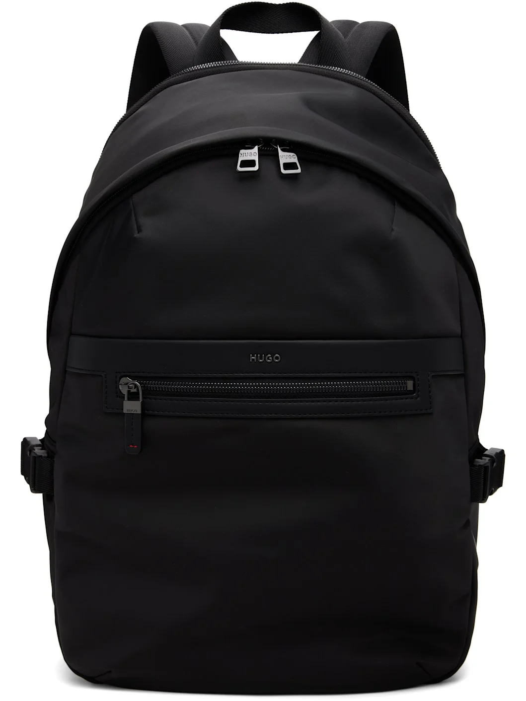 Black Twill Logo Lettering Backpack - 1