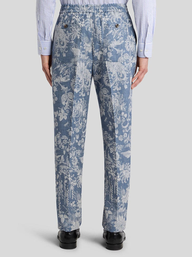 COTTON JACQUARD JOGGING TROUSERS WITH FLORAL MOTIF 4
