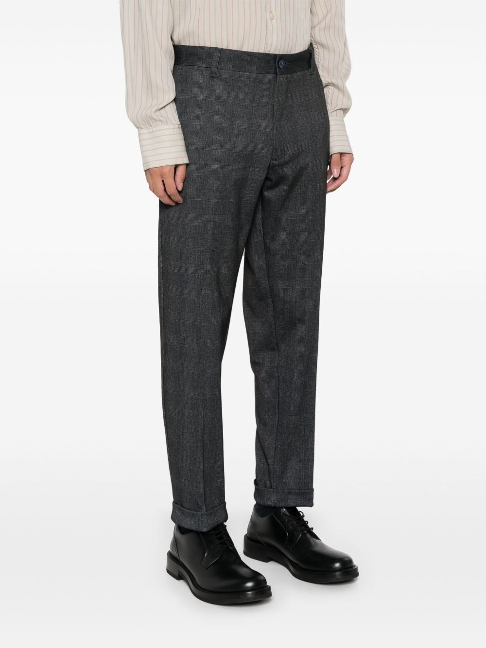 check-print trousers - 3