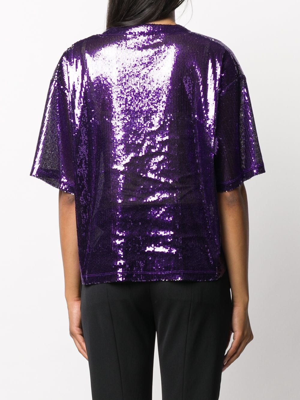 sequin-detail VLOGO T-shirt - 4