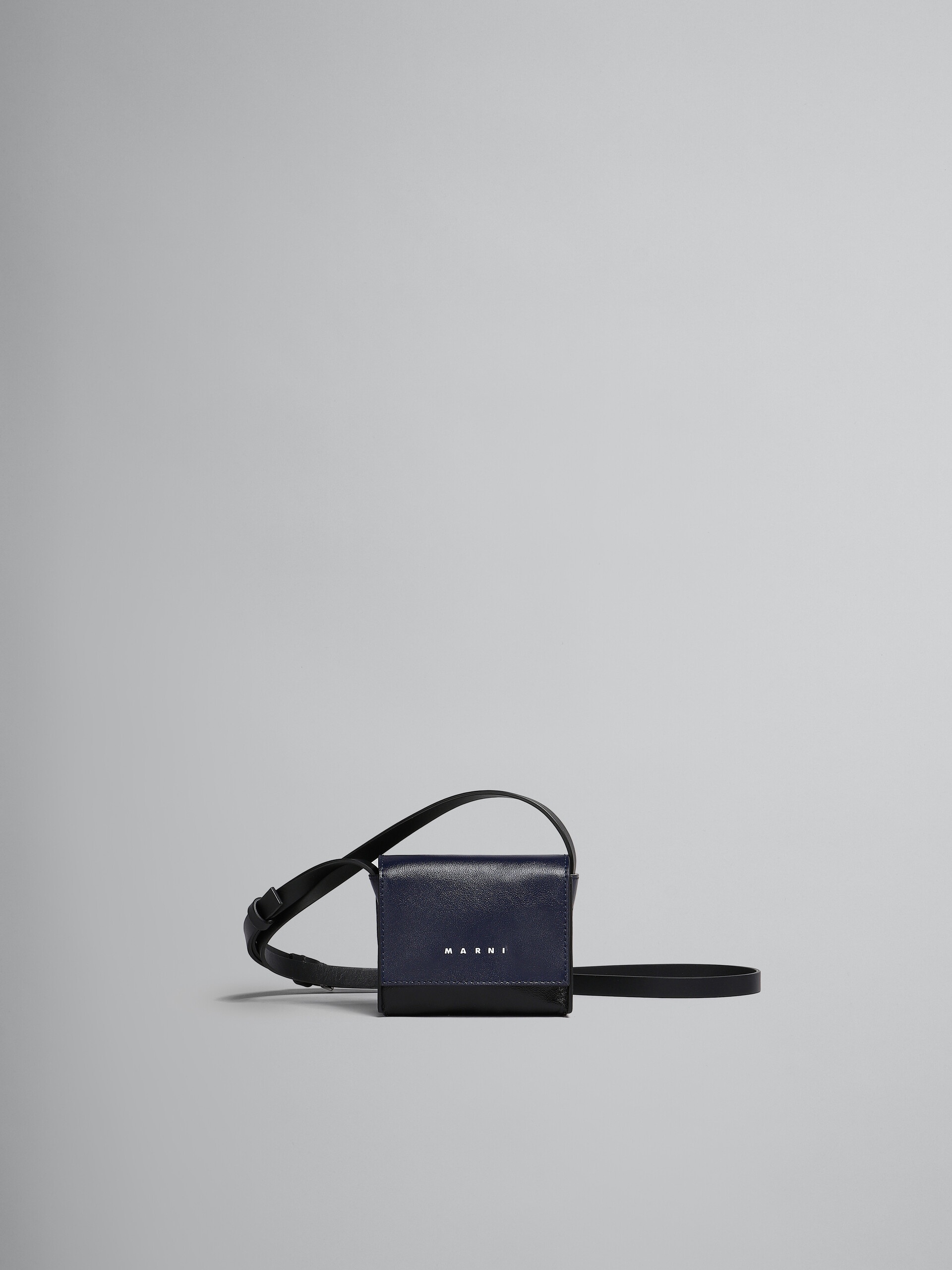 BLUE AND BLACK LEATHER CROSSBODY BAG - 1