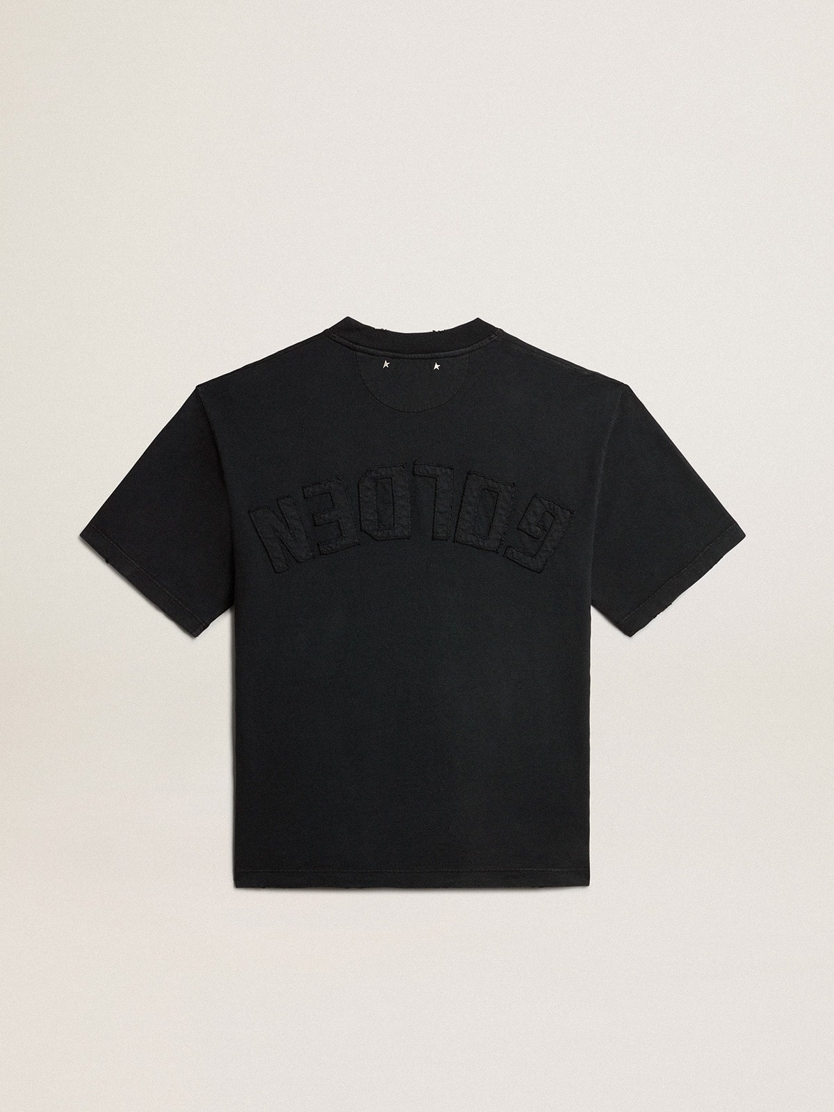 T-shirt in washed black with reverse logo on the back - Boxy fit - 5
