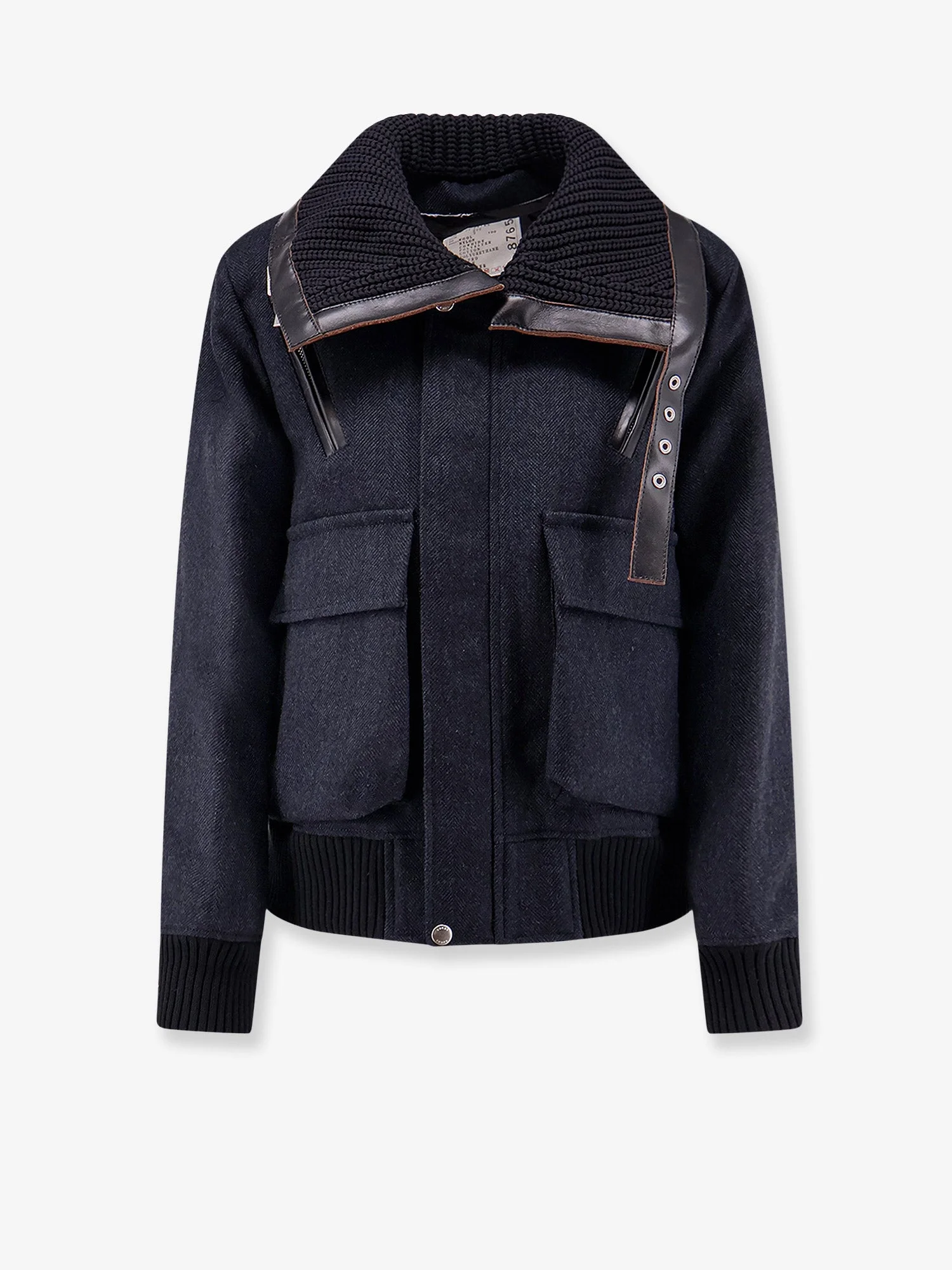 Herringbone Wool Padded Bomber - 1
