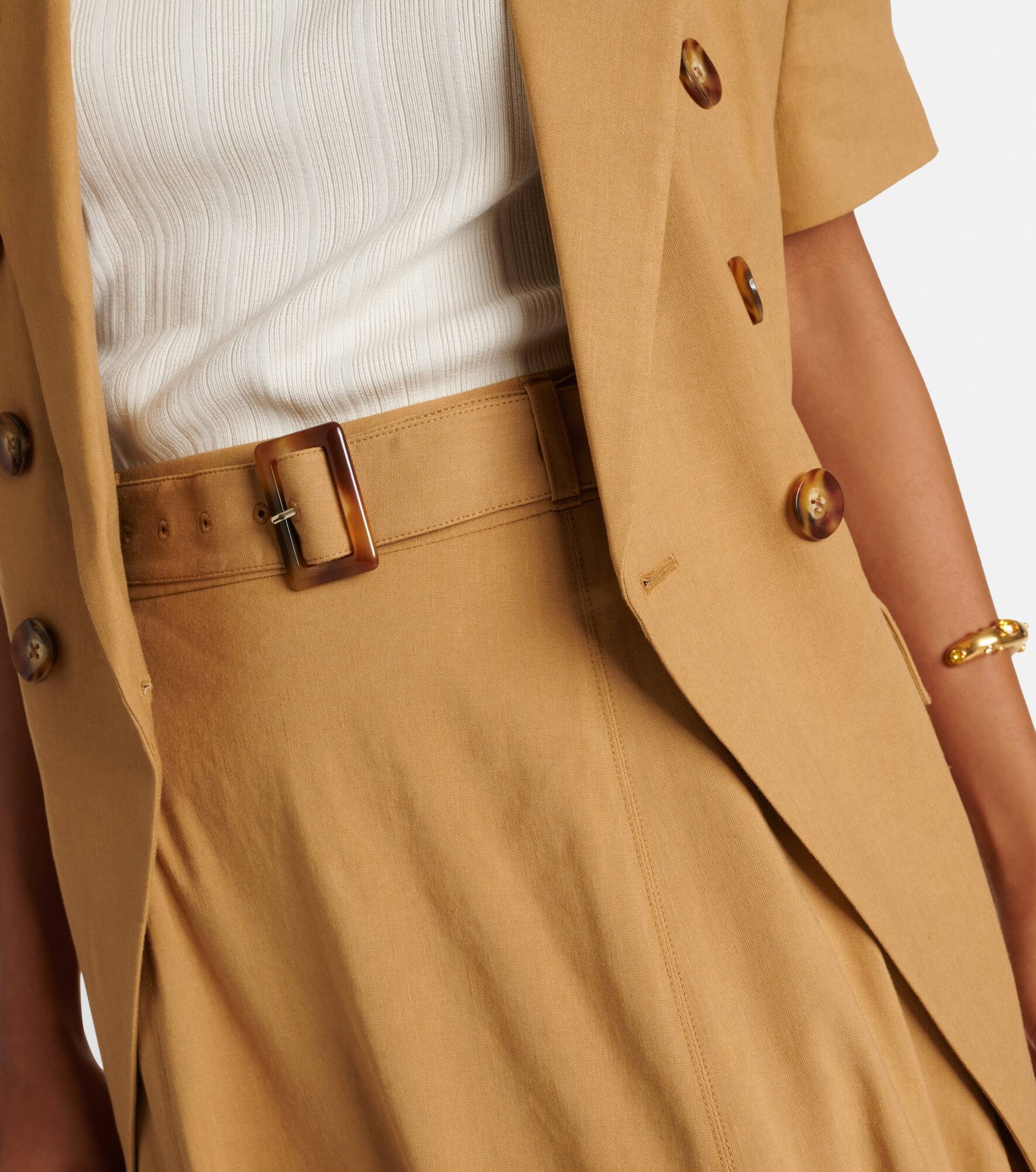 Arwen linen-blend midi skirt - 4