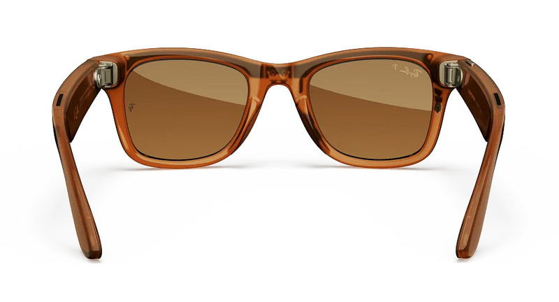 Ray-Ban Meta Wayfarer (Gen 1), Shiny Caramel Transparent / Brown Polarized, Standard 4