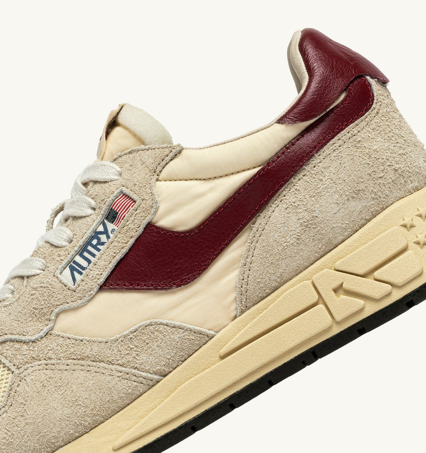 REELWIND LOW SNEAKERS IN NYLON SUEDE AND LEATHER COLOR ECRU AND RUBY WINE - 7