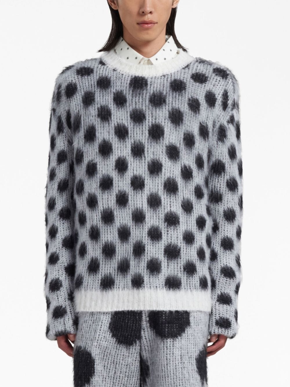 polka-dot crewneck jumper - 2