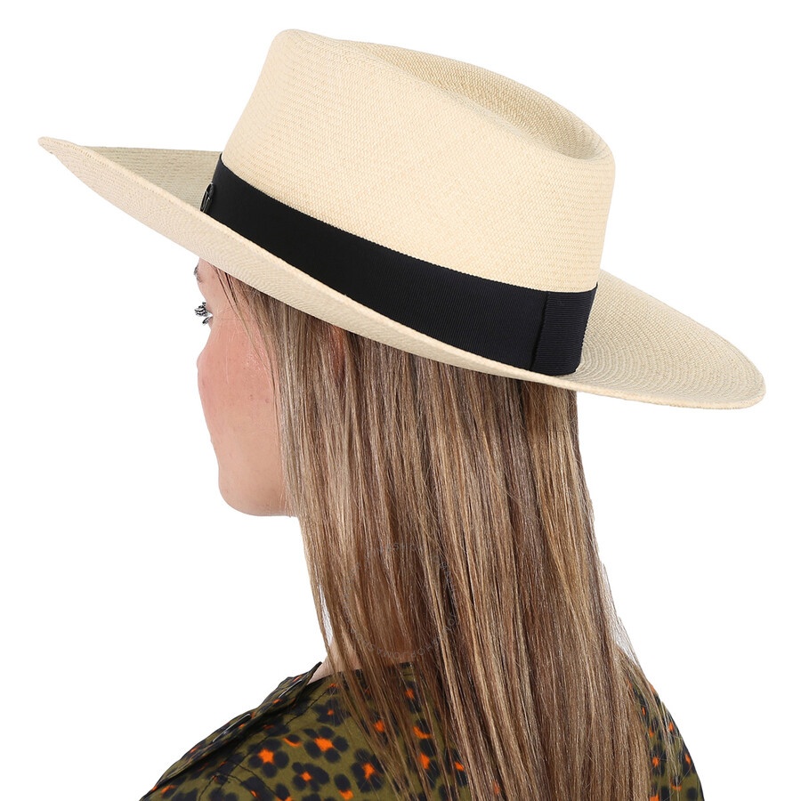 Maison Michel Ladies Navy Charles Panama Straw Fedora Hat - 3