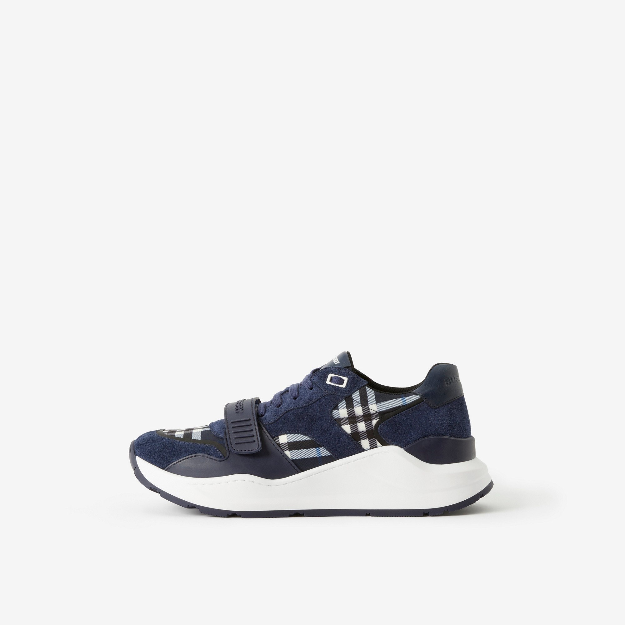 Check, Leather and Suede Sneakers - 5