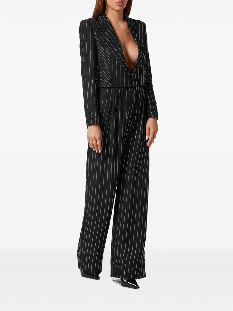PHILIPP PLEIN Cady crystal-embellished cropped blazer outlook