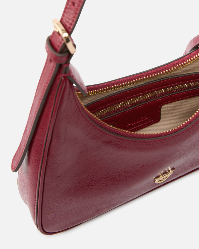 MISS PINKO MINI HOBO SHOULDER BAG IN SHINY LEATHER 4