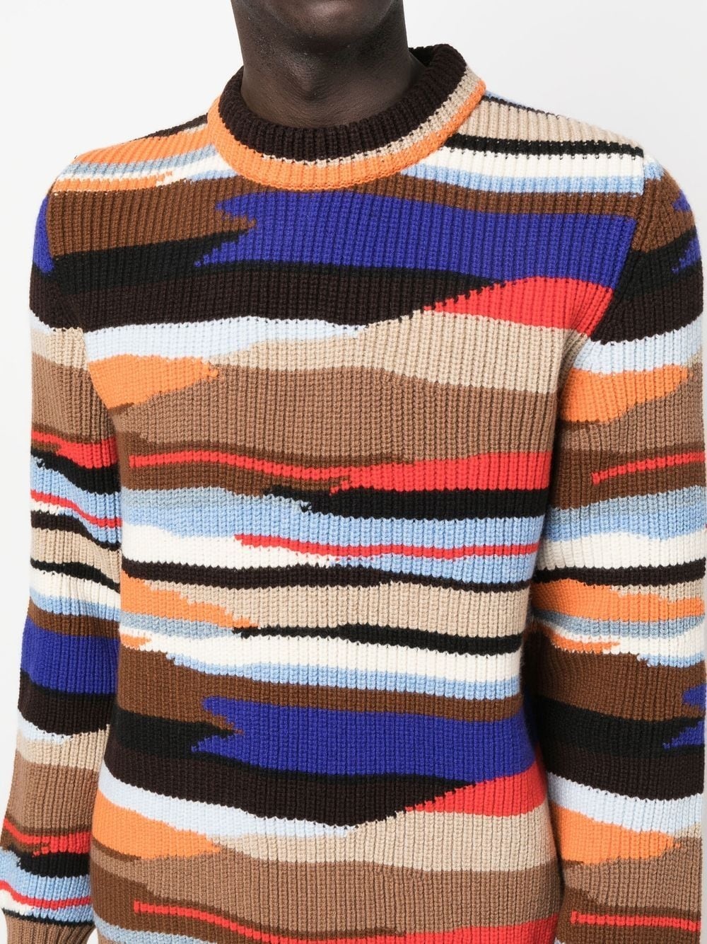 abstract-pattern ribbed-knit jumper - 5